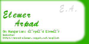 elemer arpad business card